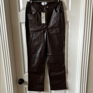 NWT Never Fully Dressed Brown Faux Leather Pants